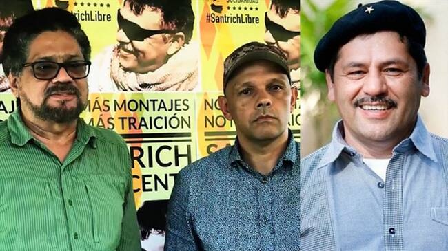 Iván Márquez, alias el Paisa y alias Romaña. Foto: Colprensa