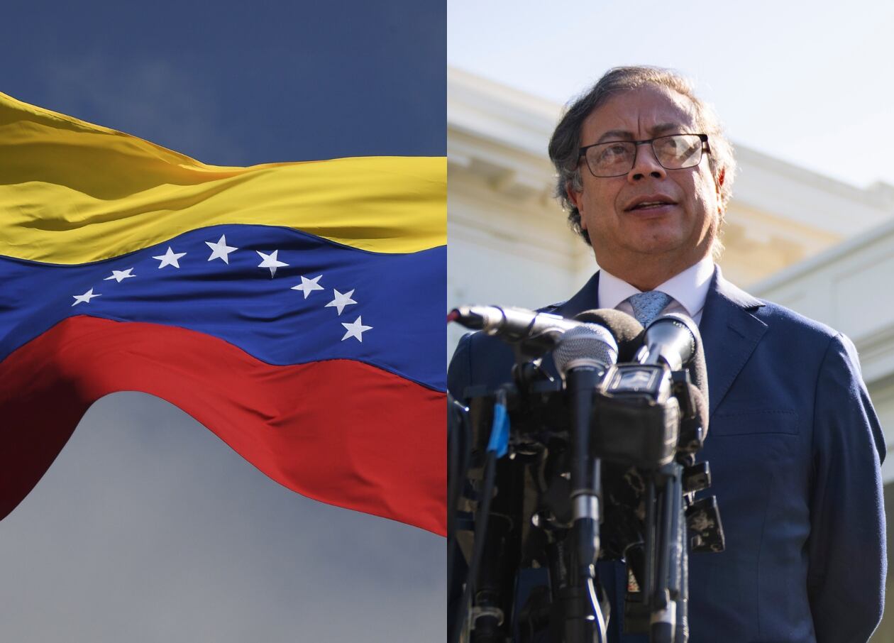 Bandera de Venezuela y Gustavo Petro | Fotos: GettyImages