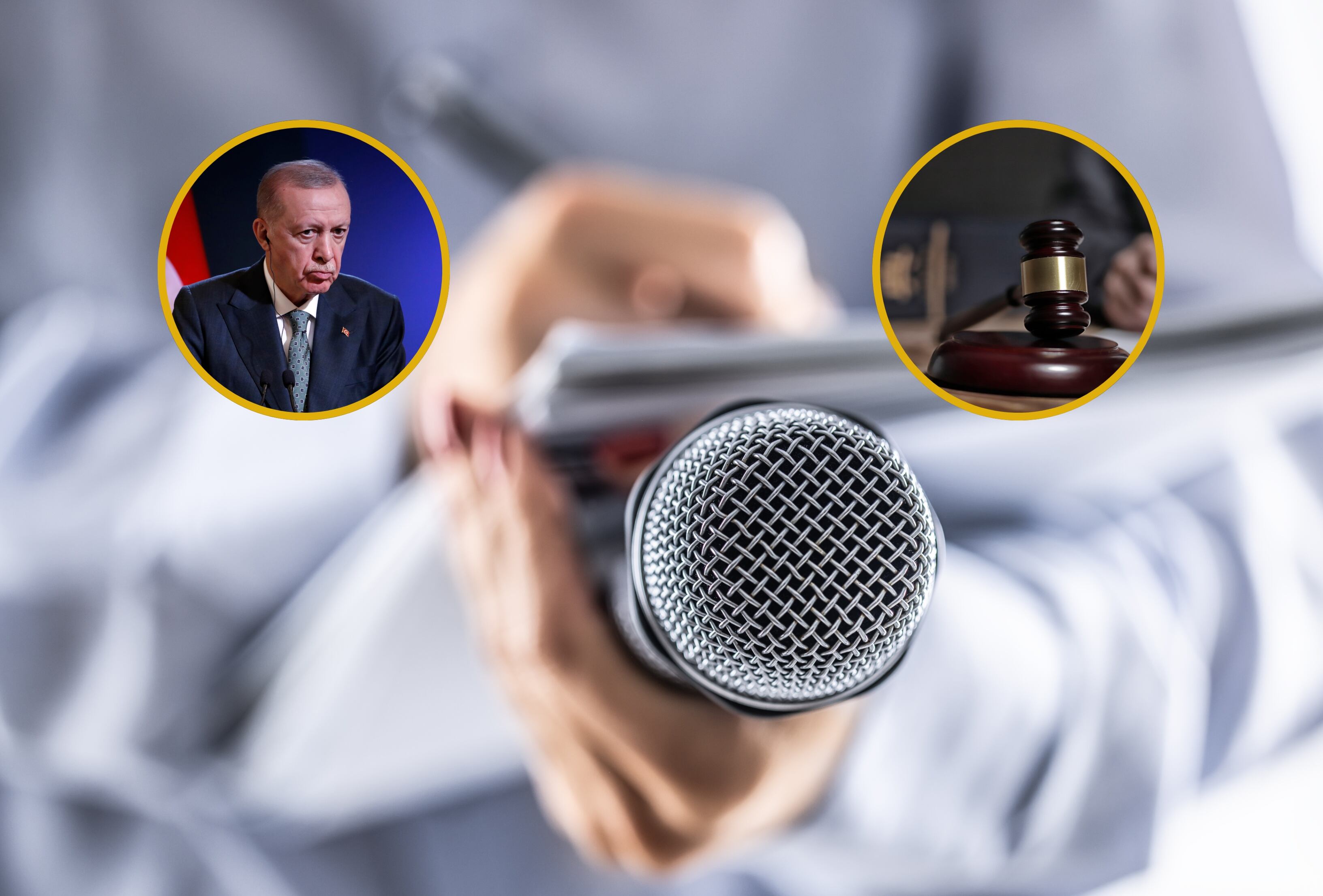 Referencia de reportero, juicio y Recep Tayyip Erdogan. Foto: RUNSTUDIO, SimpleImages, Archivio Massimo Di Vita/Mondadori Portfolio via Getty Images