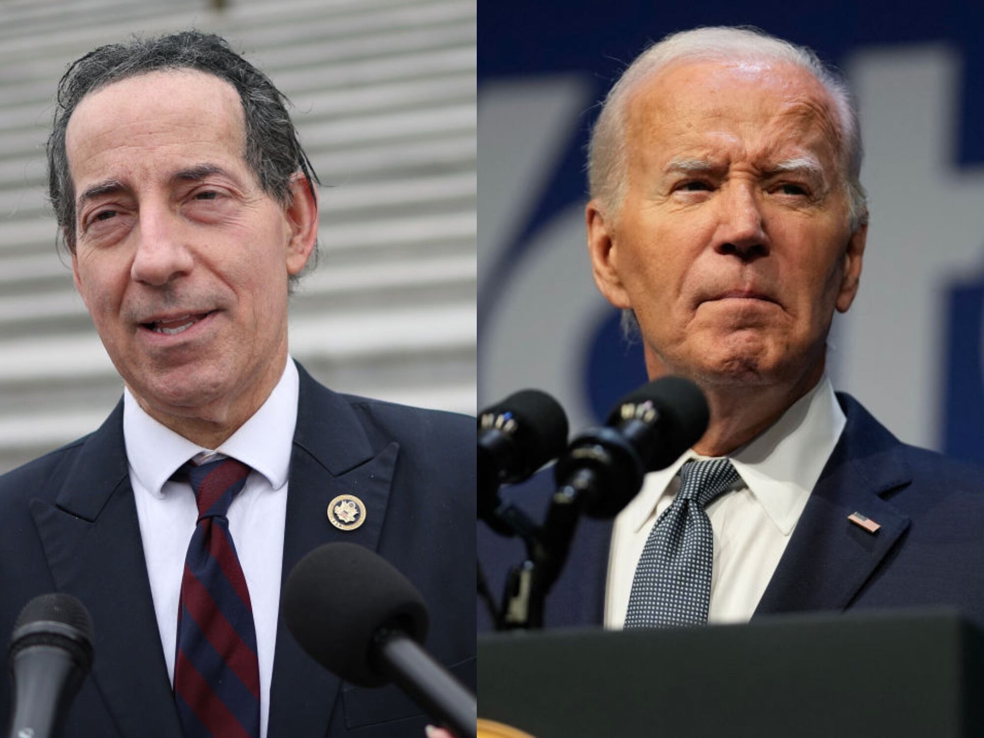 Jamie Raskin y Joe Biden. Foto: Kevin Dietsch/Getty Images/KENT NISHIMURA/AFP via Getty Images