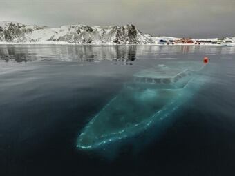 Yate hundido en la Antártida. Foto: reproducción.