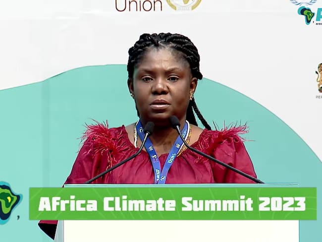 La vicepresidenta Francia Márquez durante su participación de la Cumbre Climática de África en África. (Foto: Captura de Pantalla )
