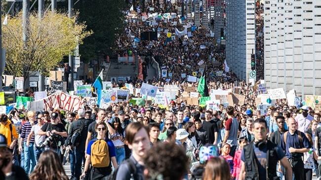 Greta Thunberg lidera gigante manifestación por el clima en Montreal. Foto: Getty Images