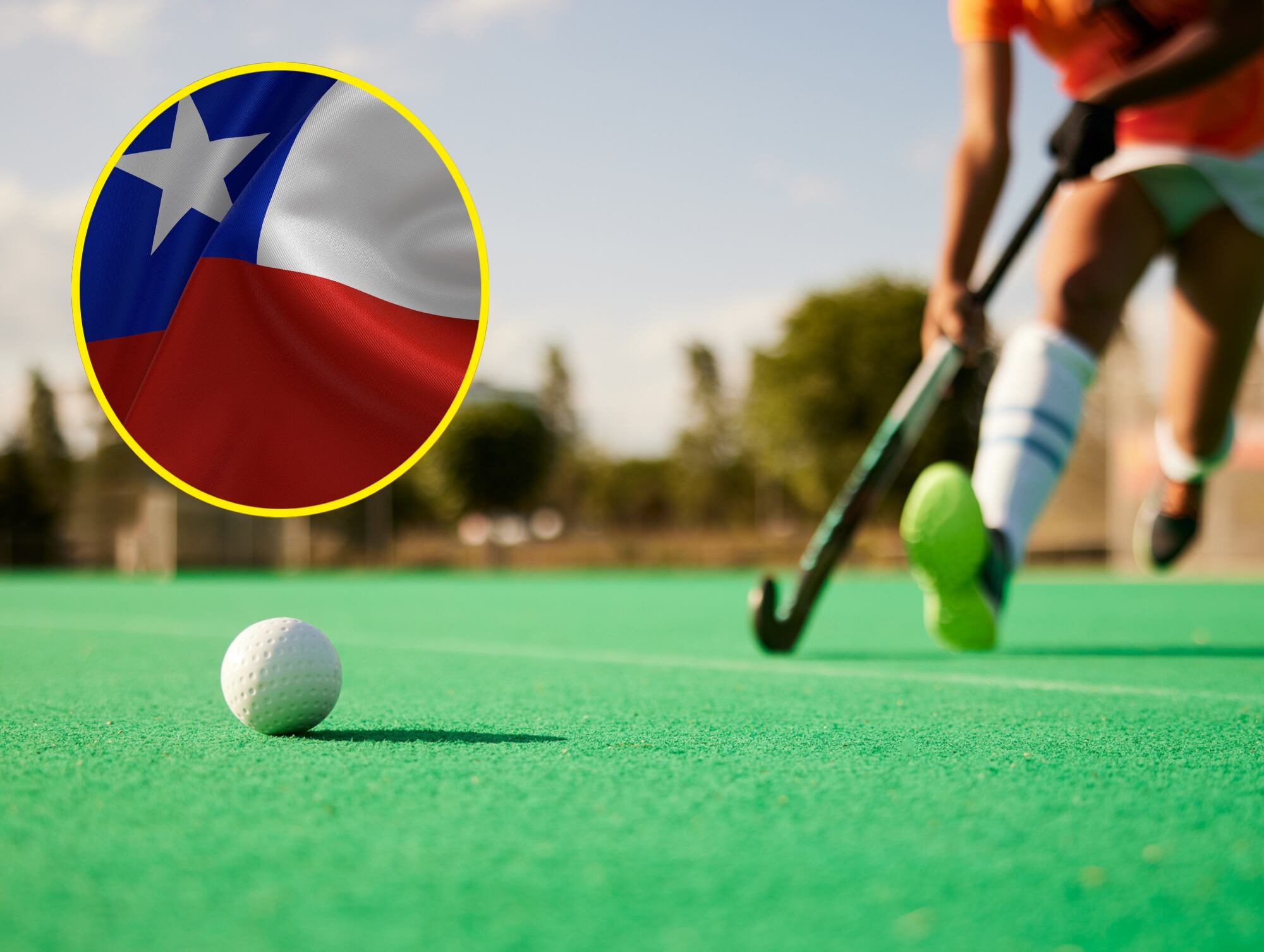 Hockey y bandera de Chile. I Foto: Getty Images.