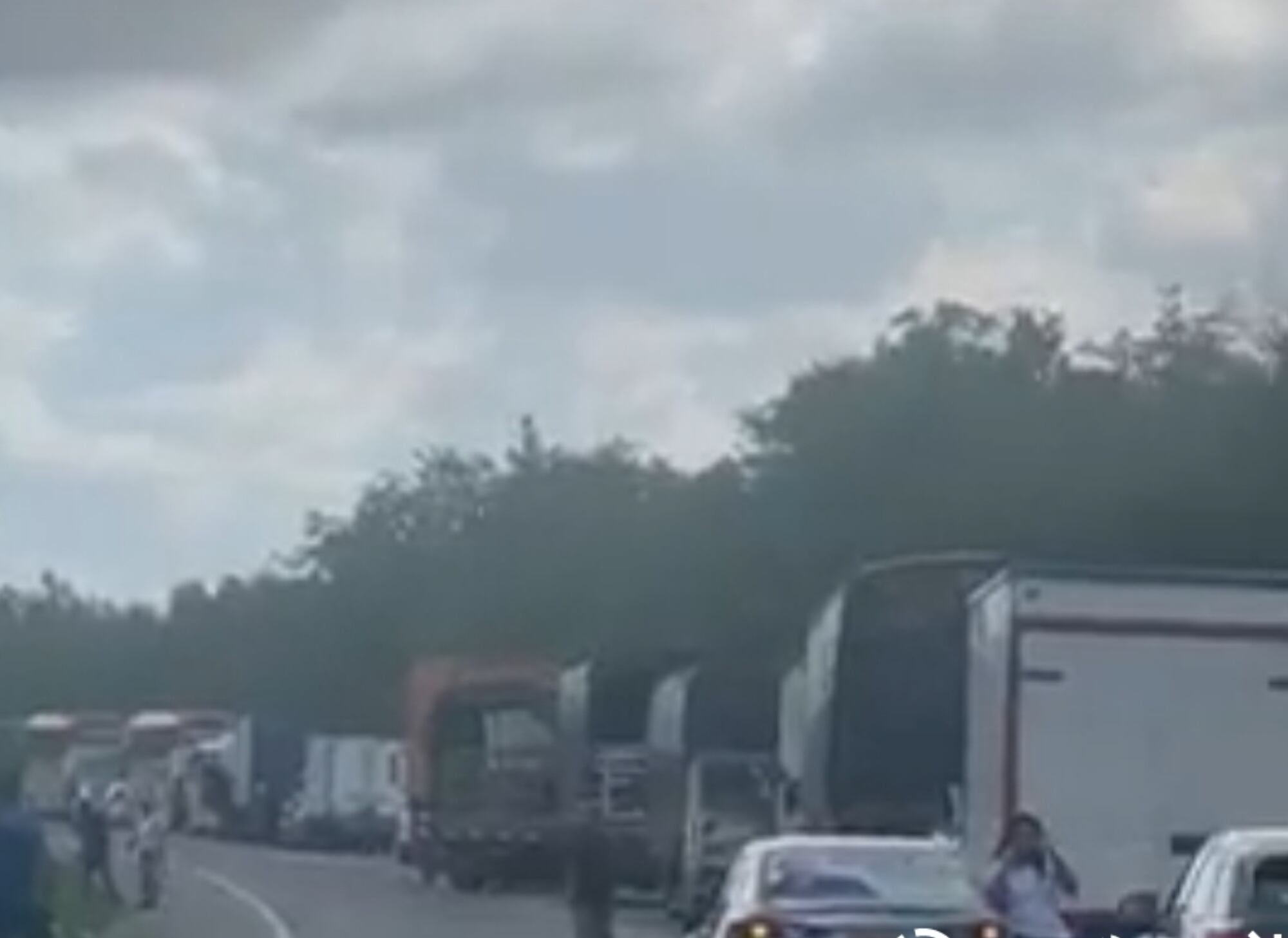 Foto: Bloqueo en la Troncal del Caribe/ Cortesía.