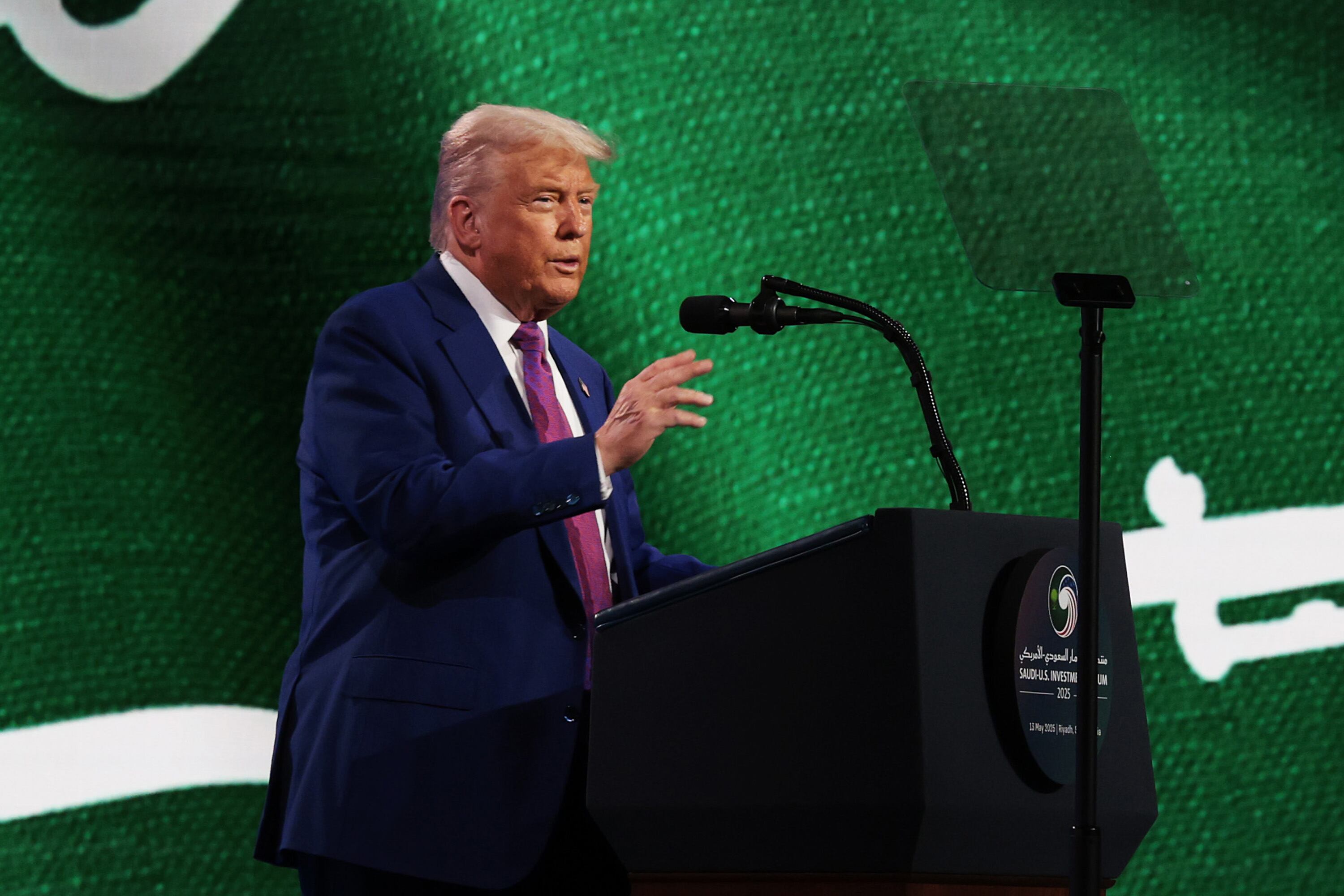  Donald Trump en el foro de inversión empresarial entre Arabia Saudí y Estados Unidos. Foto: Win McNamee/Getty Images.
