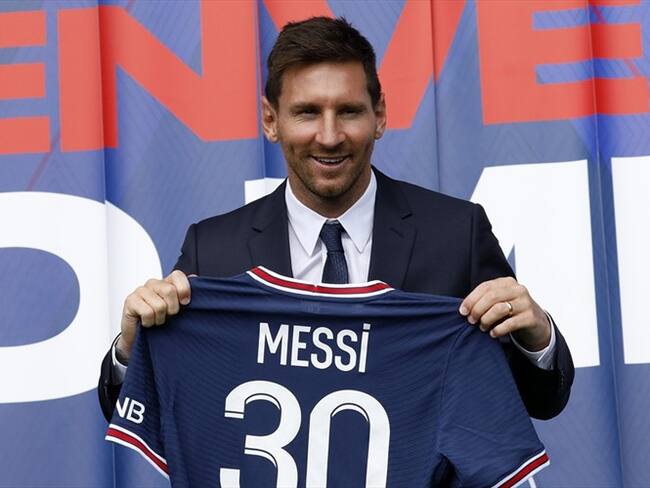 Lionel Messi en su presentación con el PSG. Foto: Antoine Gyori/ Corbis via Getty Images