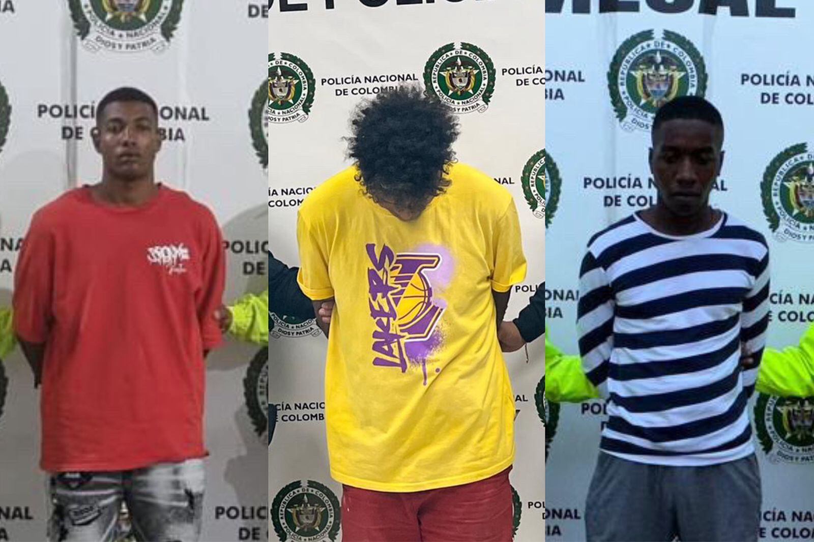 Los tres implicados fueron enviados a la cárcel y enfrentan cargos por homicidio. Foto: Policía.