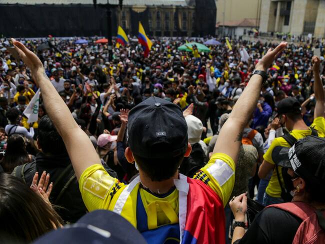 Manifestaciones del Día del Trabajo en Colombia. (Photo by Juancho Torres/Anadolu Agency via Getty Images)