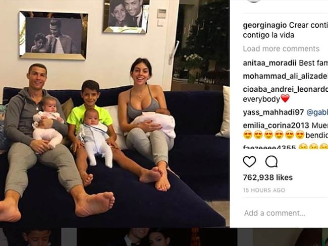 Cristiano Ronaldo y su familia. Foto: Bang Media