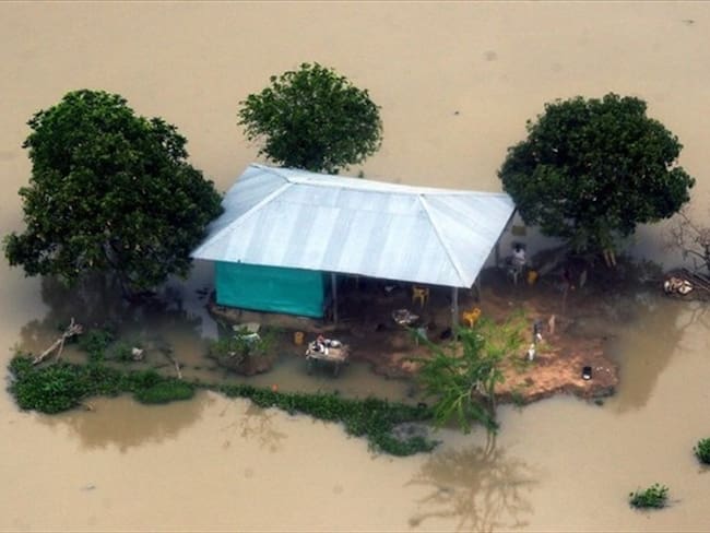 Inundaciones que desde hace semanas afectan a La Mojana. Foto: Colprensa