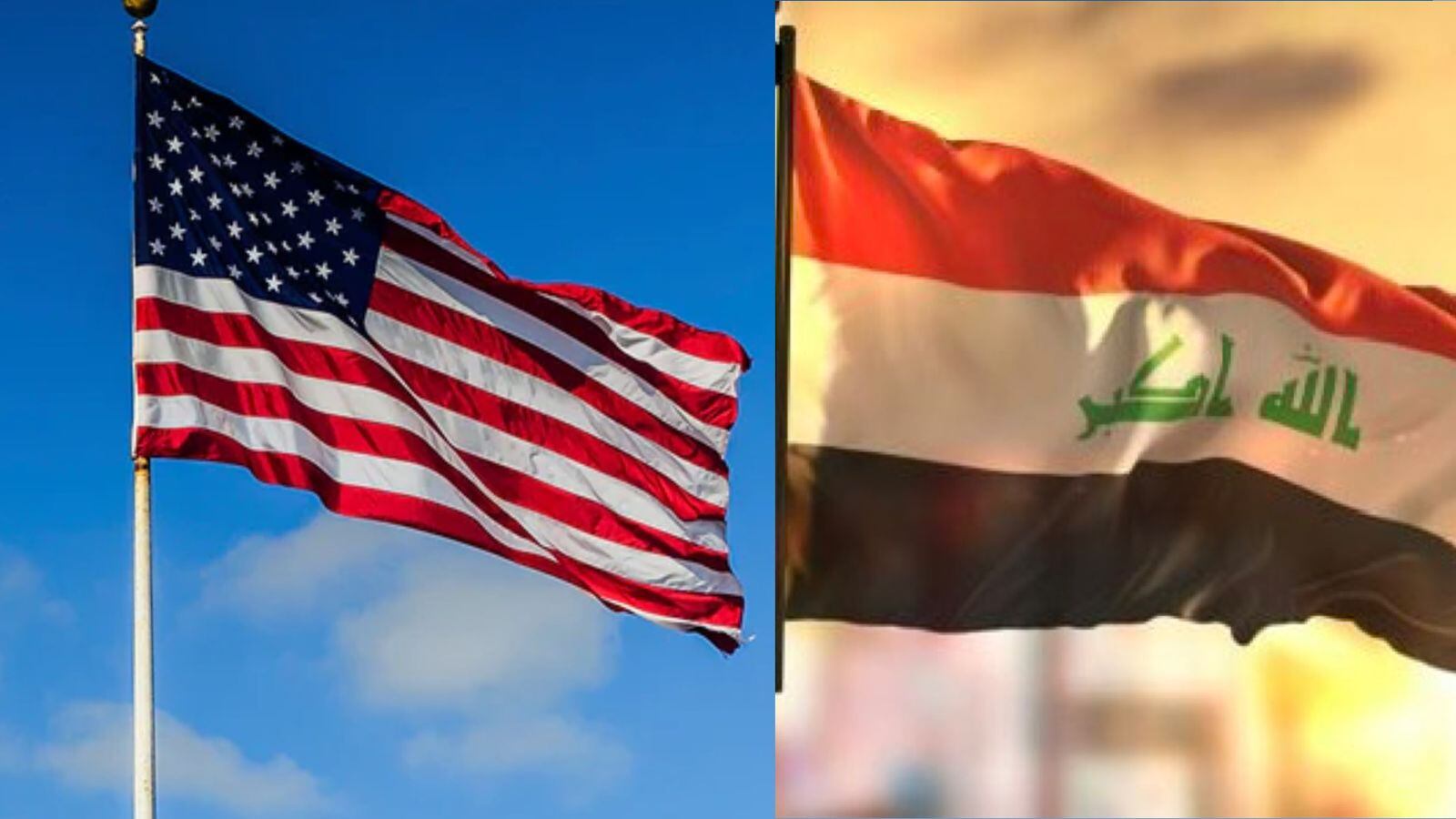 Banderas de Estados Unidos e Irak.
