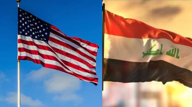 Banderas de Estados Unidos e Irak.