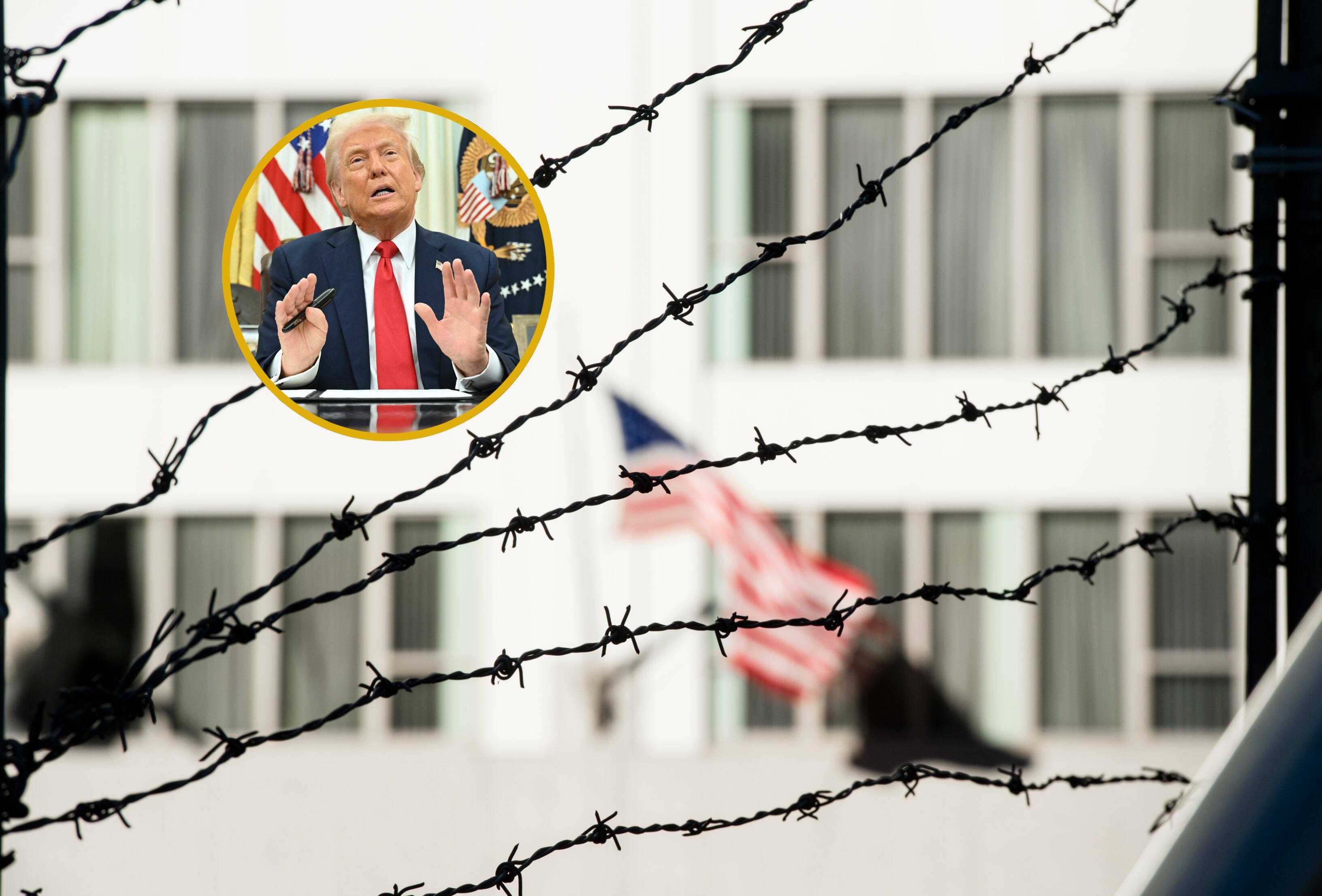 Referencia de migración y Donald Trump. Foto: Travel Wild, SAUL LOEB/AFP via Getty Images.