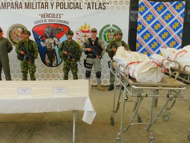 Cuerpos de Guacho y Pitufín son llevados a Bogotá. Foto: Ejército Nacional