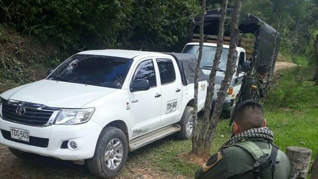 El vehículo implicado es una camioneta Toyota Hilux de placa TDS 503, de propiedad de Transvego. Foto: Cortesía Unicauca Estéreo 104.1