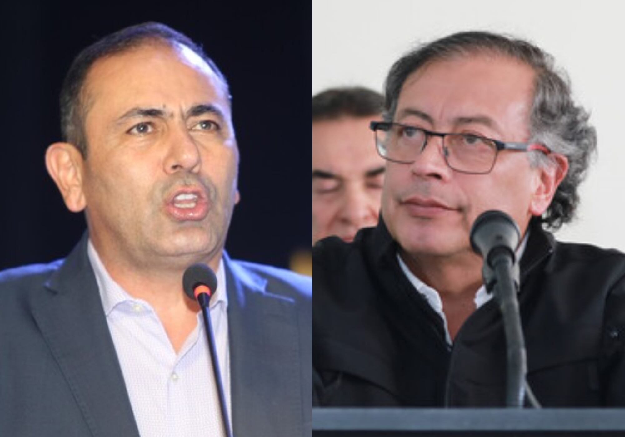 Juvenal Díaz y Gustavo Petro. Foto: (Colprensa - Jaime Moreno) / (Alexa Rochi - Presidencia)