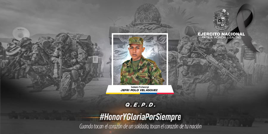 Asesinan a otro soldado en el municipio de Tierralta, Córdoba. Foto: Ejército Nacional.