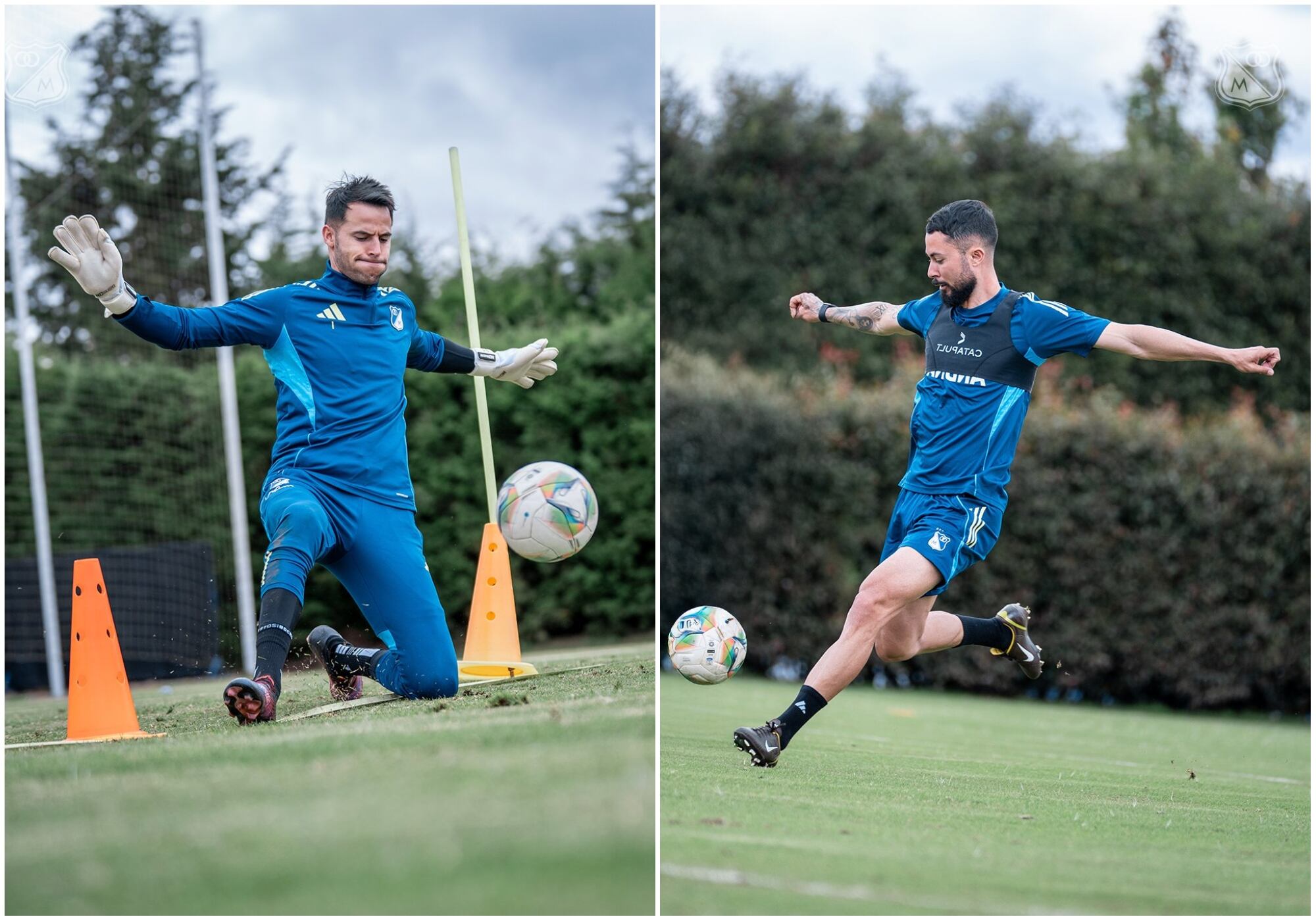 Guillermo de Amores y Bruno Sávio son algunas de las novedades de Millonarios para enfrentar al Deportivo Cali por la fecha 6 de la Liga BetPlay 2025-ll. Foto: MIllonarios FC.