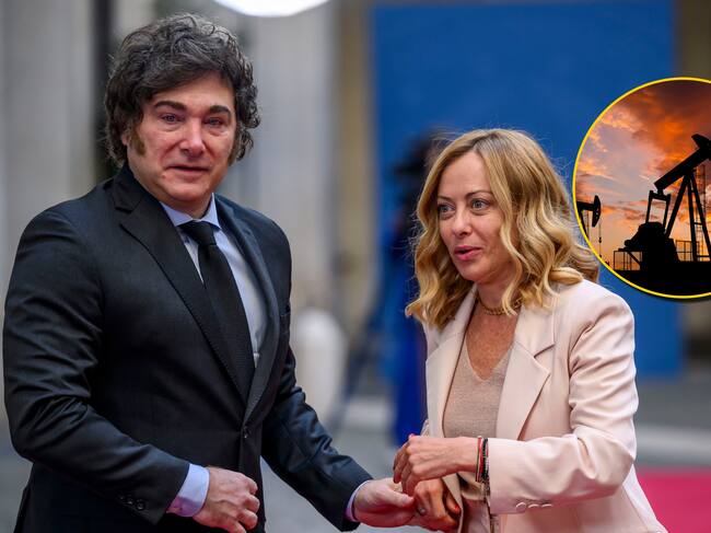Giorgia Meloni y Javier Milei, referencia de petrolera. Foto: Antonio Masiello y Anton Petrus vía Getty Images.