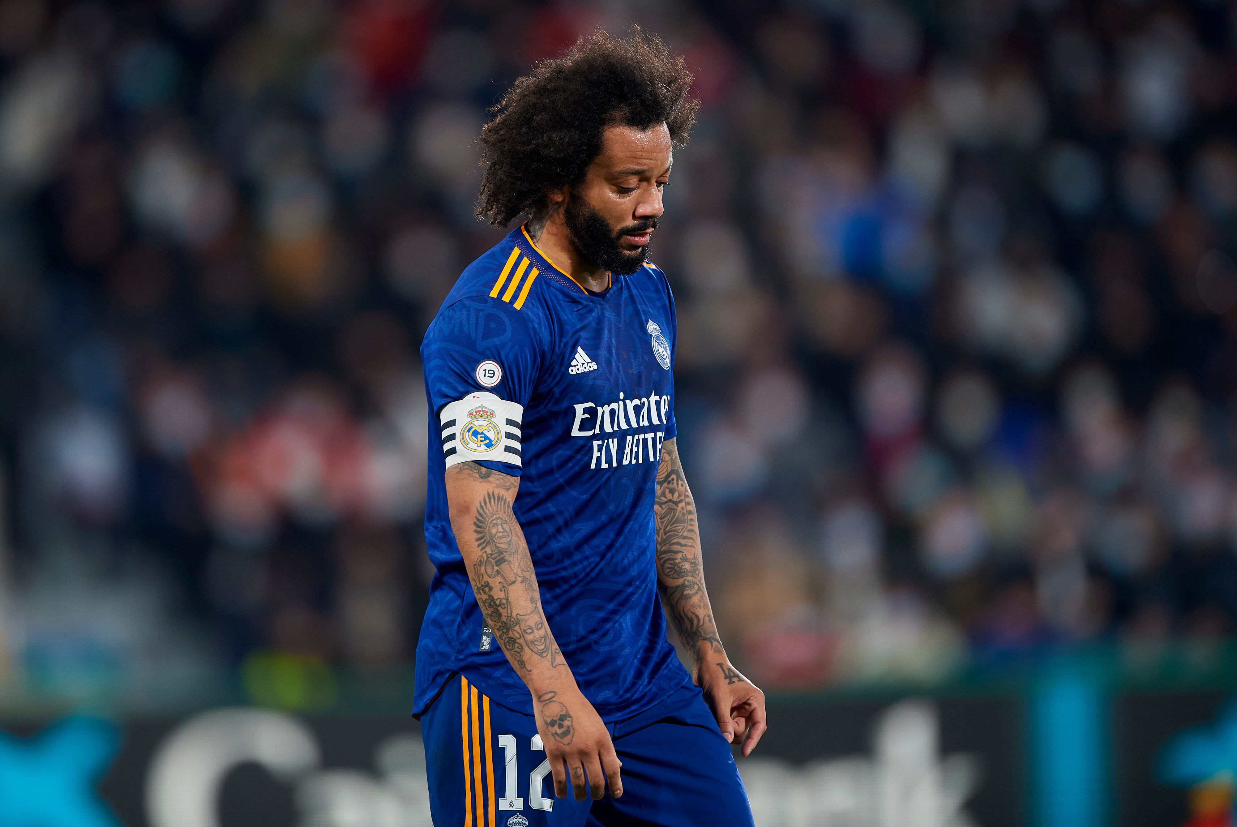 Marcelo, lateral del Real Madrid, expulsado ante el Elche en la Copa del Rey 2022