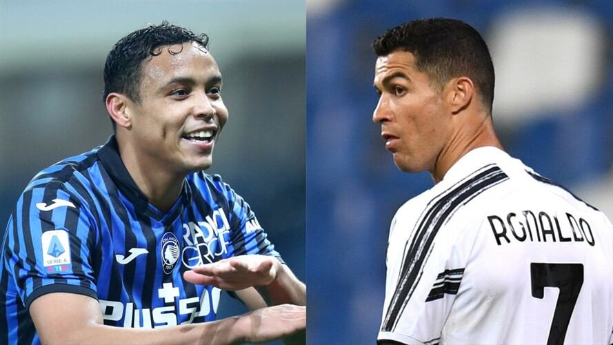 Luis Fernando Muriel y Cristiano Ronaldo. Foto: Sportinfoto/DeFodi Images via Getty Images - Alessandro Sabattini/Getty Images