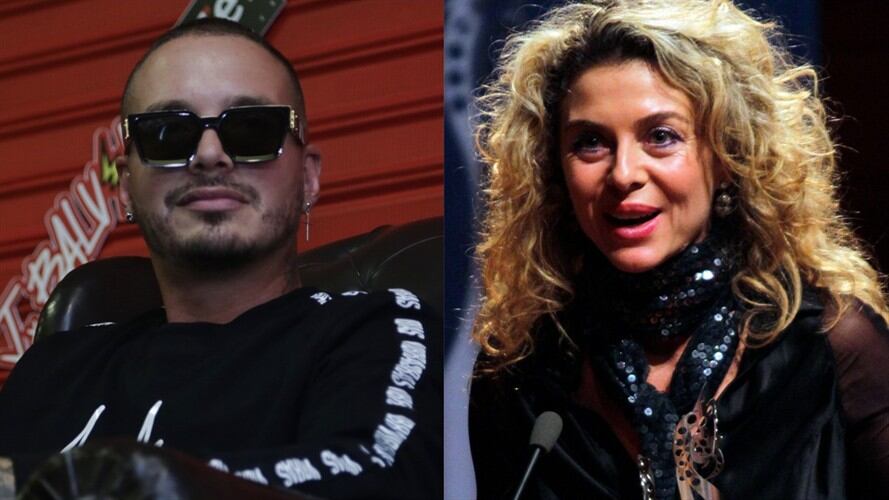 Cantante colombiano J Balvin y presentadora Margarita Rosa De Francisco. Foto: Colprensa - Sofía Toscano / Colprensa – Mauricio Alvarado