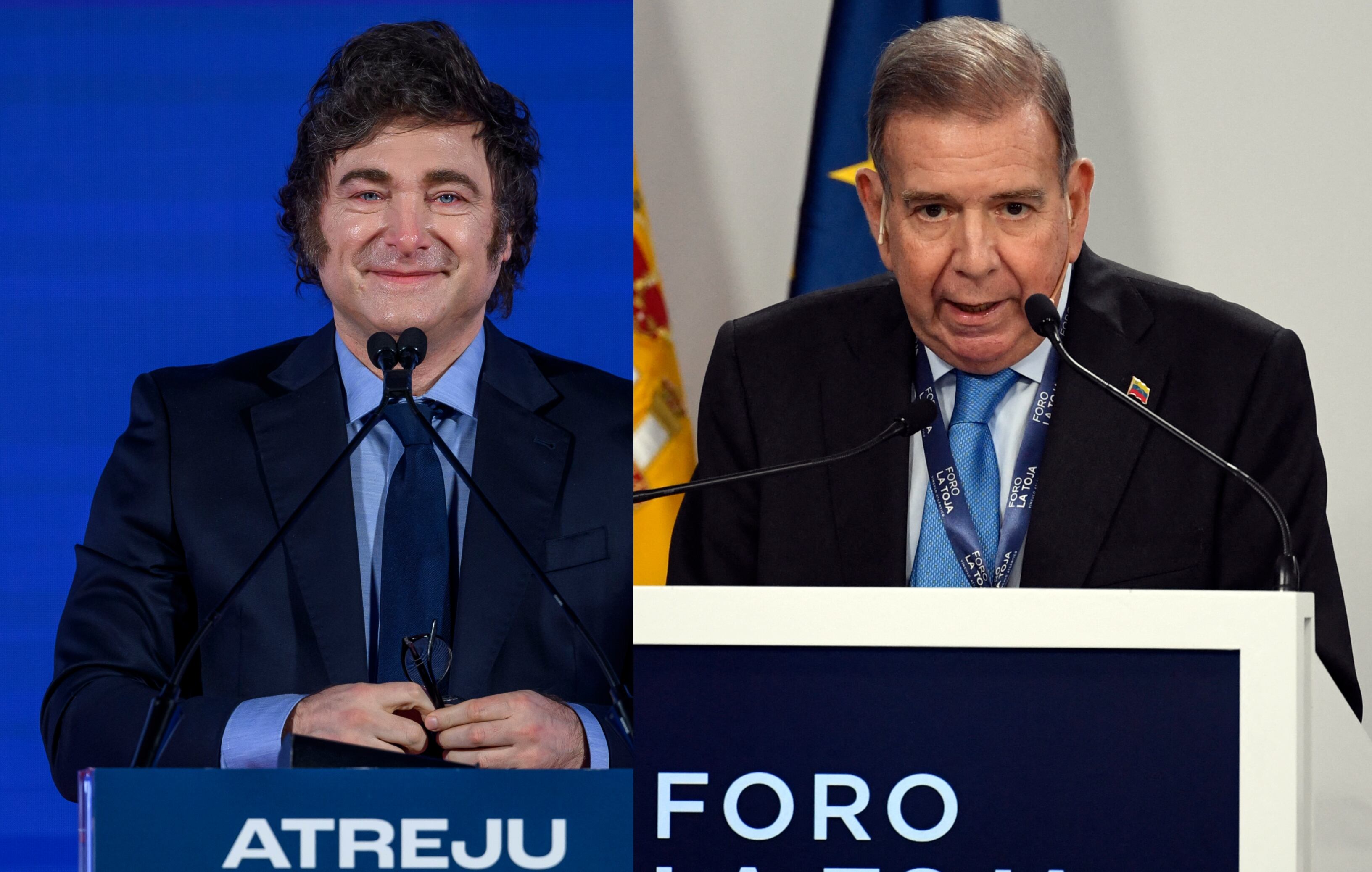 Javier Milei y Edmundo Gonzalez. FOTOS: Getty Images