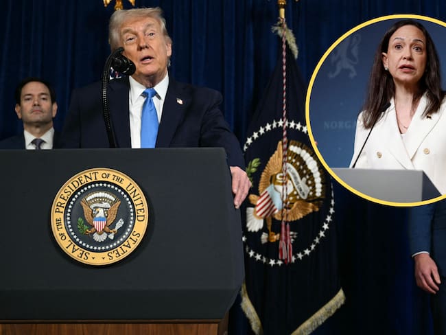 Donald Trump. presidente de Estados Unidos, María Corina Machado, Nobel de Paz. Jim WATSON / AFP/Odd ANDERSEN / AFP