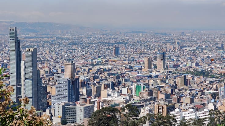 Vista aérea de la ciudad de Bogotá, Colombia (Foto GettyImages)