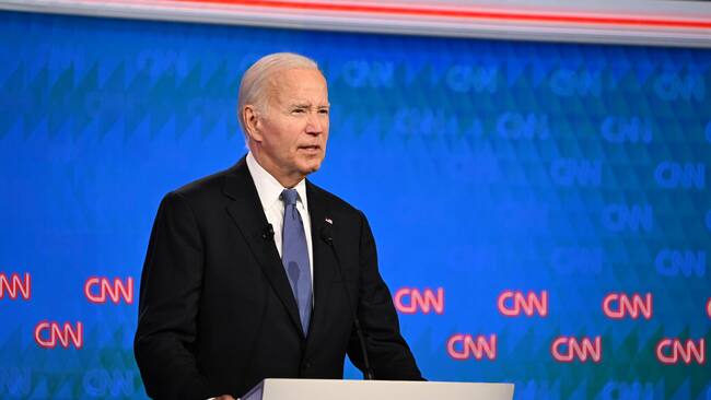 Atlanta (United States), 28/06/2024.- US President Joe Biden participates in the first 2024 presidential election debate with former US President Donald J. Trump at Georgia Institute of Technology'Äôs McCamish Pavilion in Atlanta, Georgia, USA, 27 June 2024. The first 2024 presidential election debate is hosted by CNN. EFE/EPA/WILL LANZONI / CNN PHOTOS MANDATORY CREDIT: CNN PHOTOS / CREDIT CNN - WILL LANZONI EDITORIAL USE ONLY EDITORIAL USE ONLY