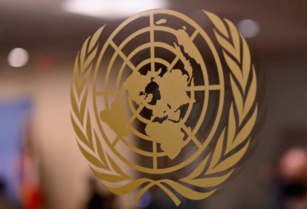 Logo ONU  (Photo by ANGELA WEISS / AFP) (Photo by ANGELA WEISS/AFP via Getty Images)
