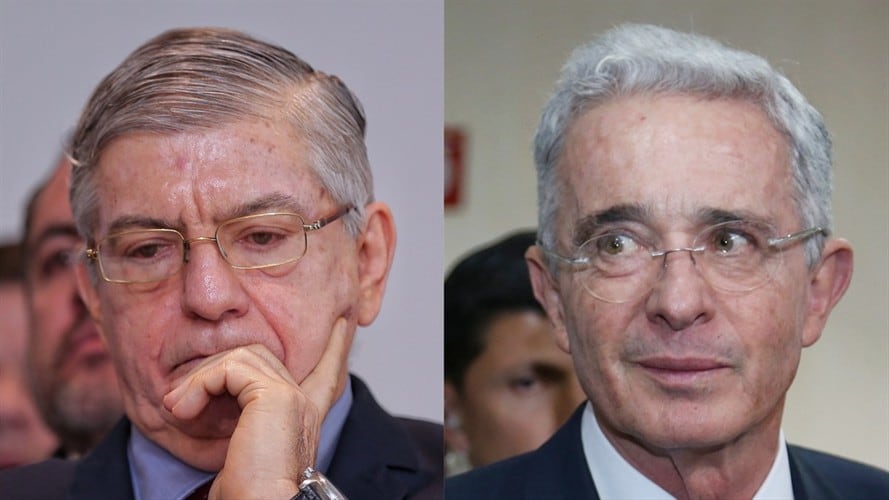 Expresidentes César Gaviria y Álvaro Uribe Vélez. Foto: Colprensa: Diego Pineda – Camila Díaz