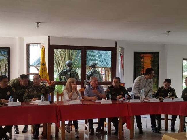 El Ministro de la Defensa encabezó Consejo Extraordinario de Seguridad en el norte del Valle.. Foto: Gobernación Del Valle