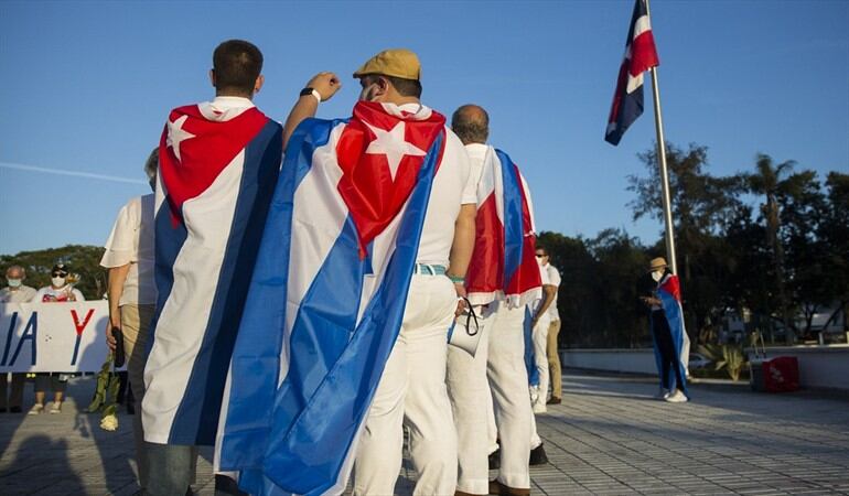 Manifestantes cubanos en La Habana. Foto: ERIKA SANTELICES/AFP via Getty Images