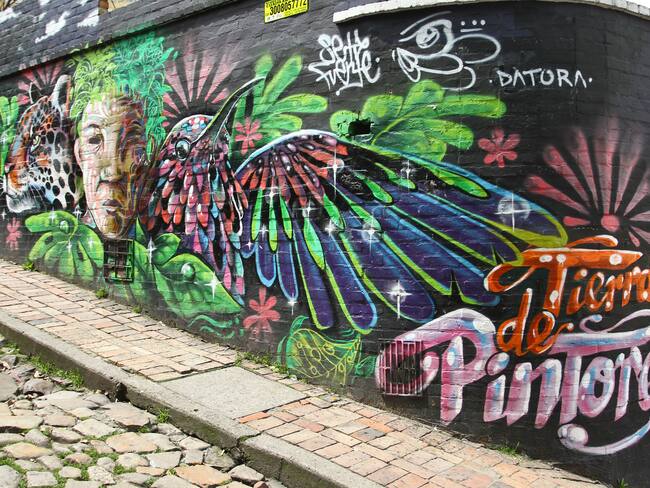 Uno de los graffitis más representativos del arte urbano en Bogotá, (Candelaria - Centro) (Colprensa - Sofía Toscano)