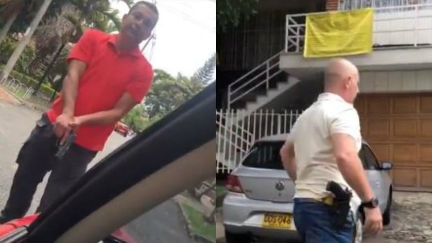 Los sujetos dicen ser funcionarios de la Fiscalía. Foto: Pantallazo video de @shenaoca