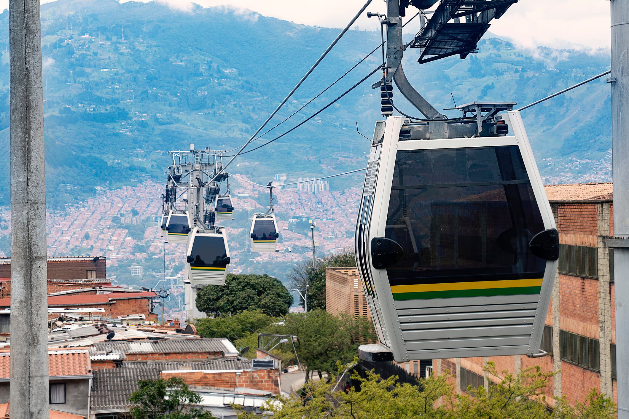 Teleférico en Medellín, Colombia. Foto: Getty Images