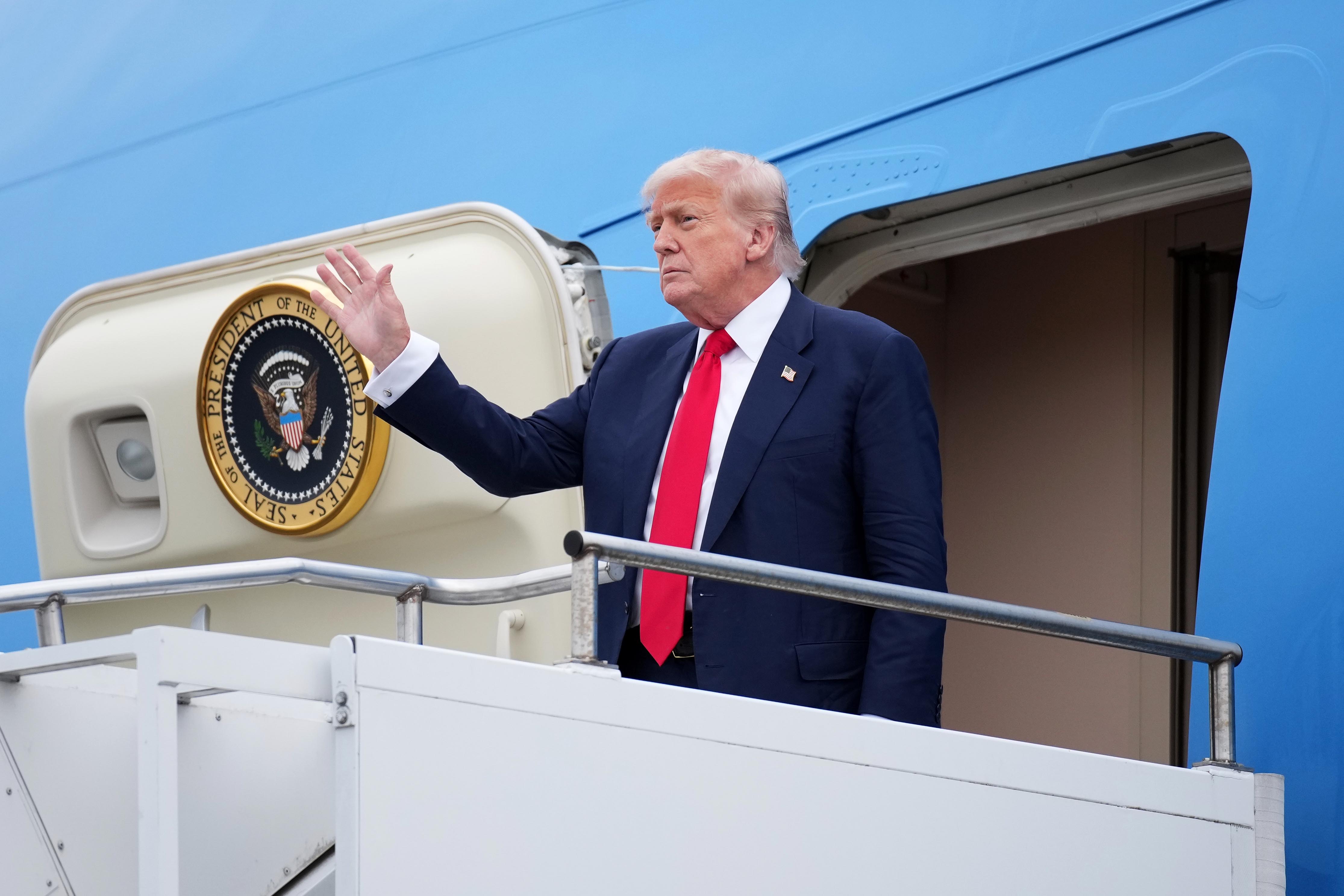 Donald Trump llegó a Glasgow. Foto: Andrew Harnik/Getty Images.