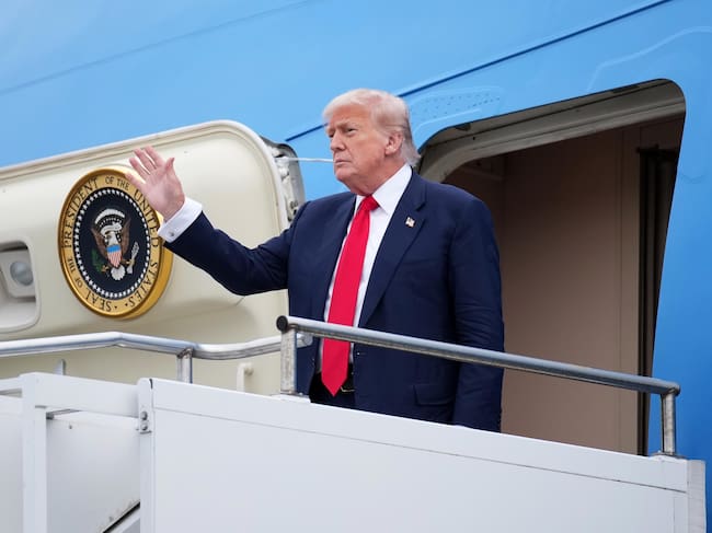 Donald Trump llegó a Glasgow. Foto: Andrew Harnik/Getty Images.