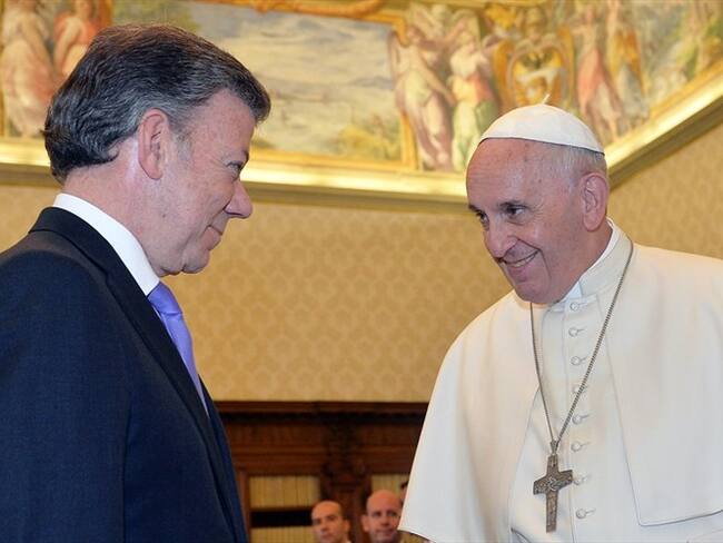 Presidente Juan Manuel Santos y el papa Francisco . Foto: Colprensa