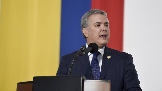 El Presidente indicó, sobre las ayudas humanitarias que se seguirá buscando un canal de entrega y que Colombia está dispuesta a seguir recibiendo y acopiando estas ayudas.. Foto: Colprensa