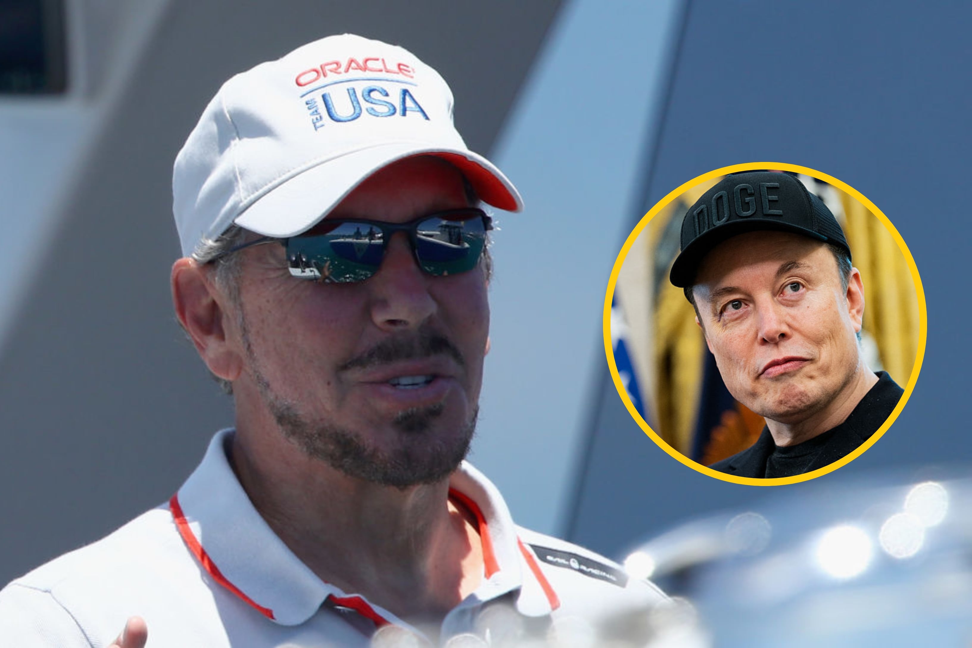 Larry Ellison y Elon Musk. Fotos: Getty Images
