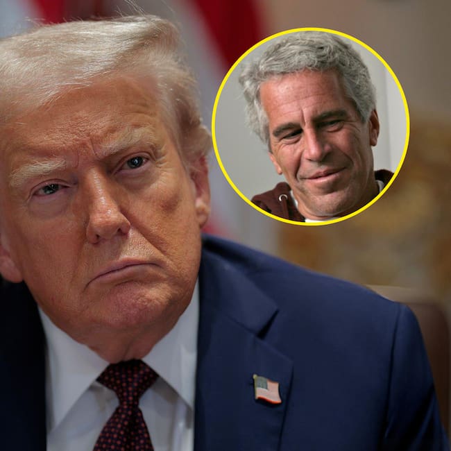 “No es mi firma”, aseguró Trump sobre carta de cumpleaños de Epstein. Foto: Getty Images.