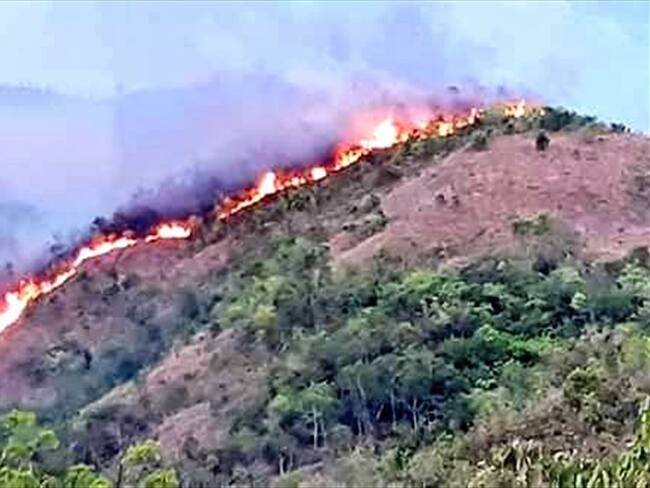 Grave incendio afecta la zona rural de Honda, Tolima. Foto: pedromanosalvar/Twitter