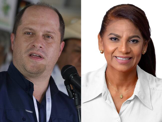 Héctor Olimpo Espinosa, gobernador de Sucre, y Lucy García Montes, candidata a esa Gobernación | Fotos: Colprensa