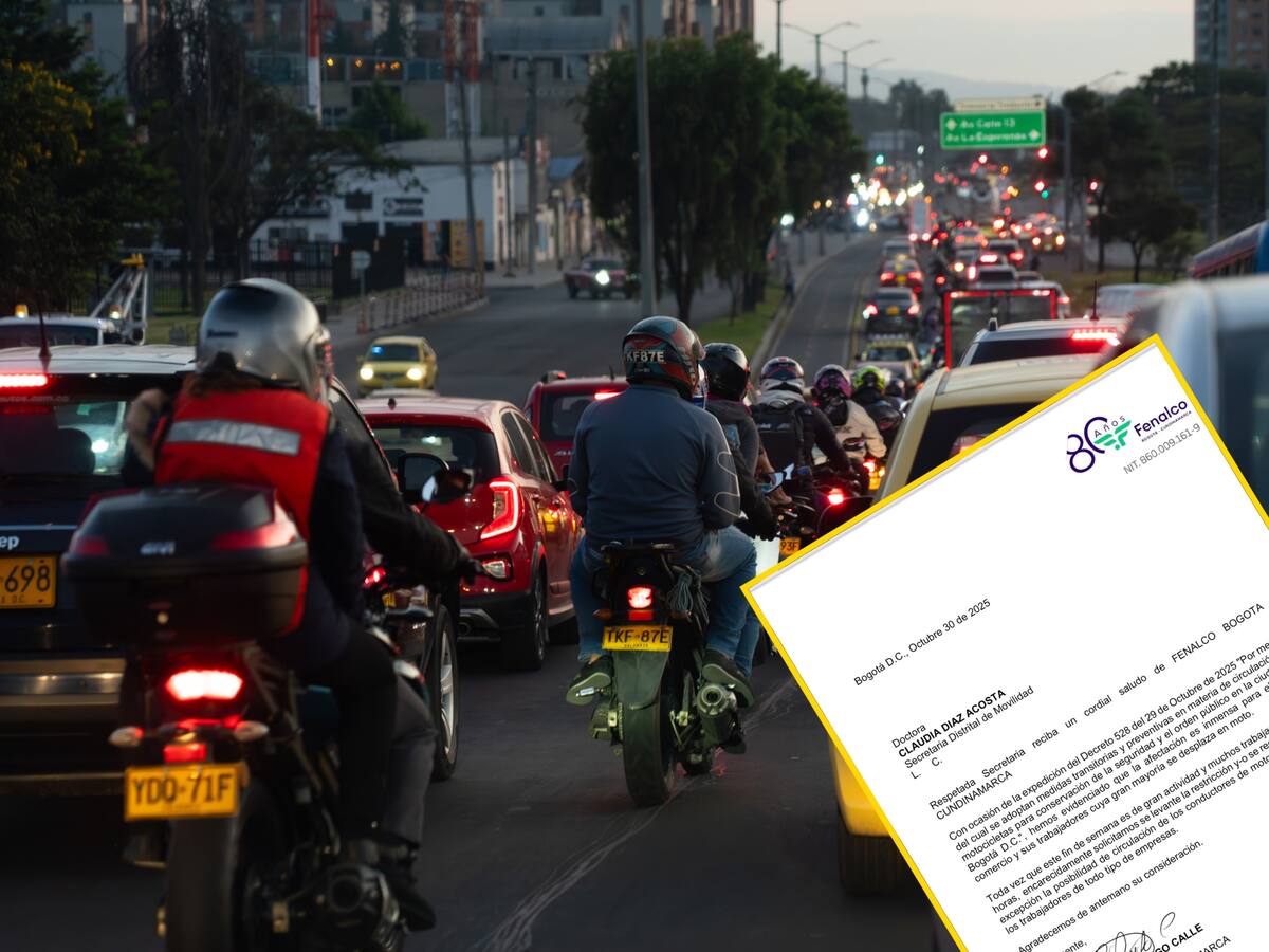 Fenalco Bogotá pidió que se levante la restricción de movilidad de motociclistas en la ciudad