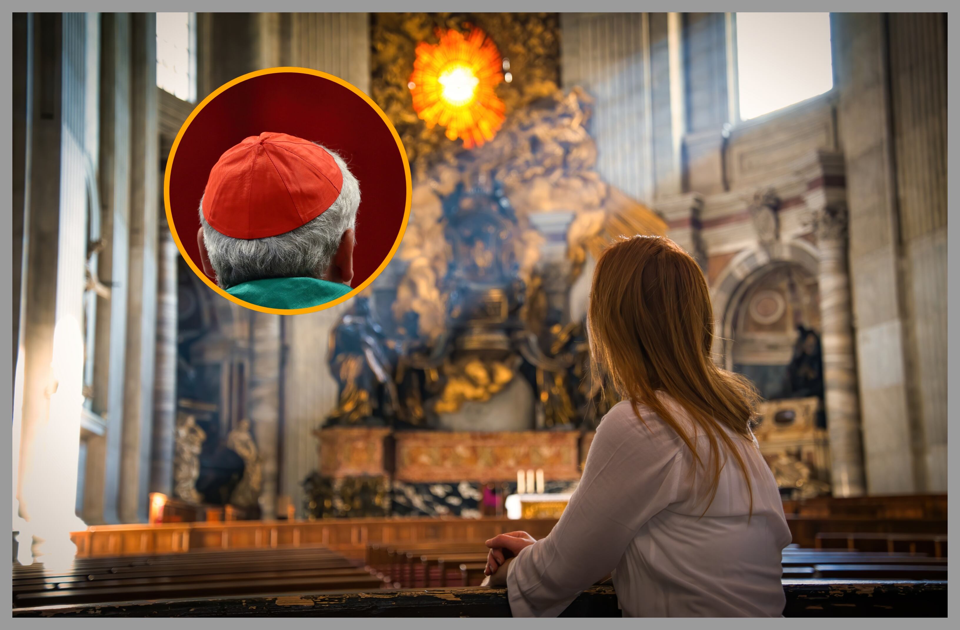 Basílica de San Pedro y referencia de papa. Foto: CanY71 y Grzegorz Galazka/Archivio Grzegorz Galazka/Mondadori Portfolio vía Getty Images.