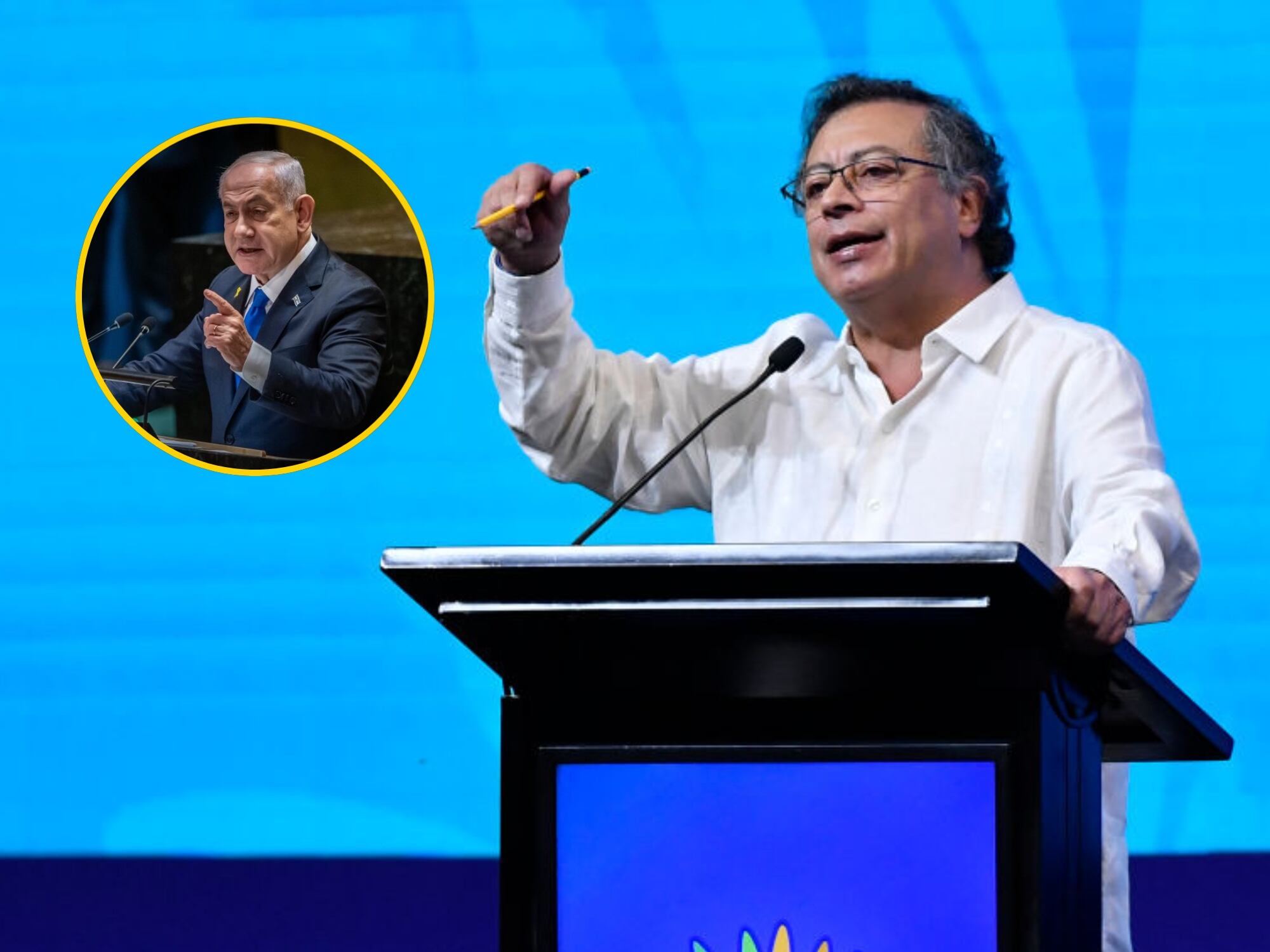 Gustavo Petro y Benjamín Netanyahu. Fotos: Getty Images.
