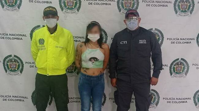 Por muerte violenta de un taxista, capturan a una mujer en Montería.Foto: prensa Policía.